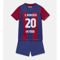 Otroški Nogometni dresi Barcelona Sergi Roberto #20 Domači 2023-24 Kratek Rokav (+ Kratke hlače)